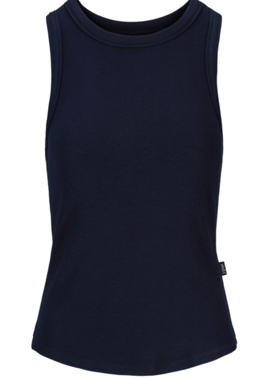 Lea Rib Singlet - Navy - at home