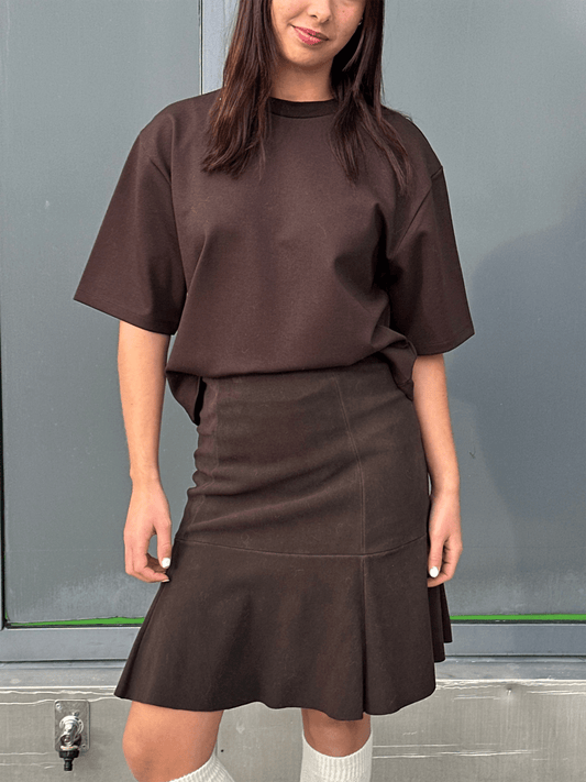 Leah Skirt - Brown - at home
