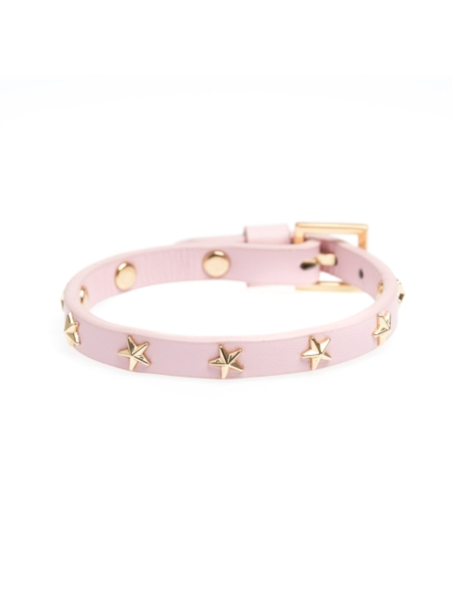 Leather Star Stud Bracelet Mini - Pale Rose - at home