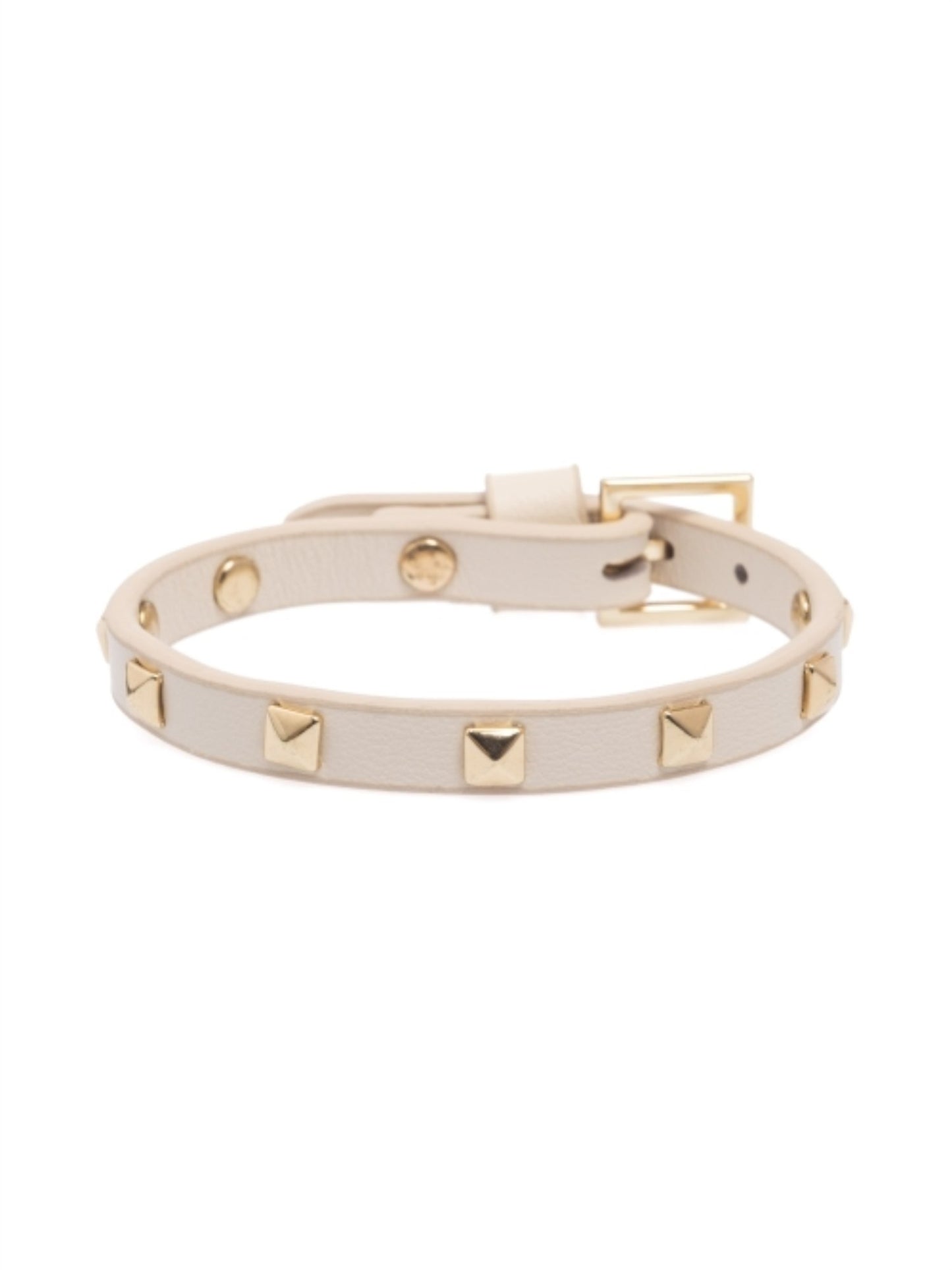 Leather Stud Bracelet Mini - Vanilla - at home