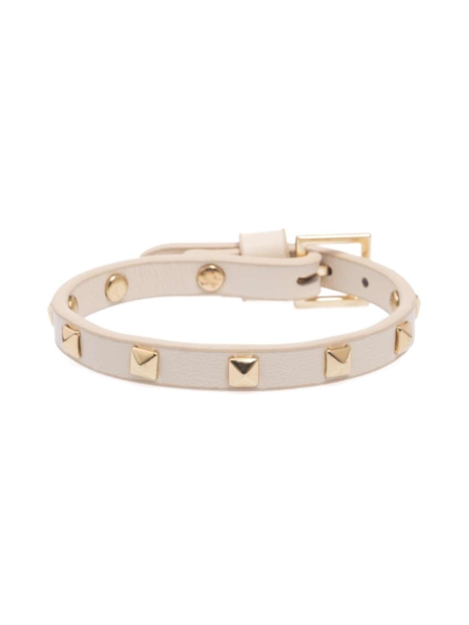 Leather Stud Bracelet Mini - Vanilla - at home