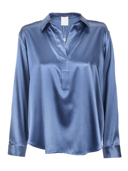 Leia Blouse - Midnight Blue - at home