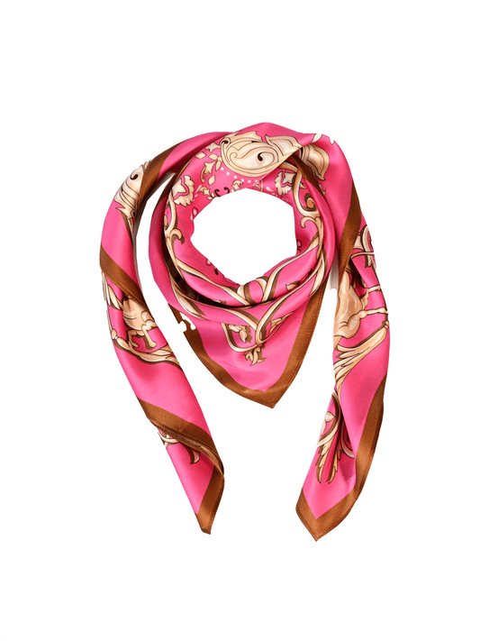 Lola Silk Scarf - Sangria Sunset - at home