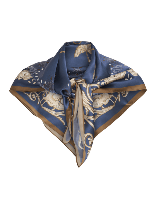 Lola Silk Scarf - Shaded Blue - at home