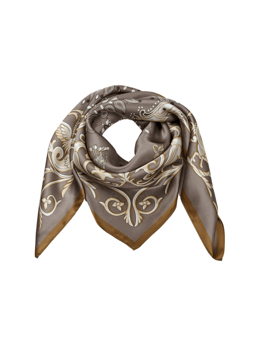 Lola Silk Scarf - Walnut - at home