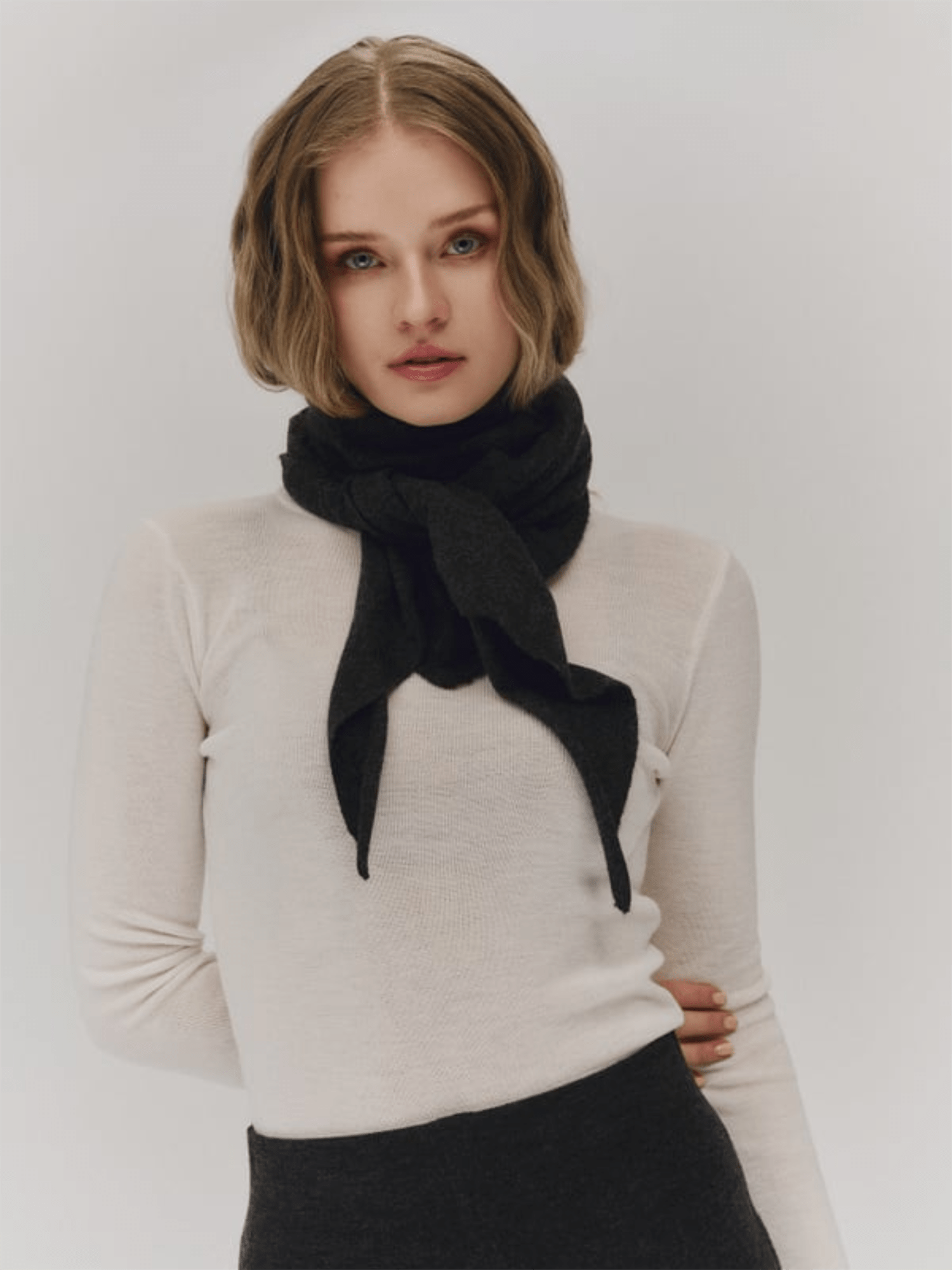 Lyla Merino Sweater - White - at home