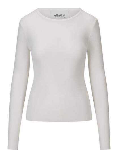 Lyla Merino Sweater - White - at home