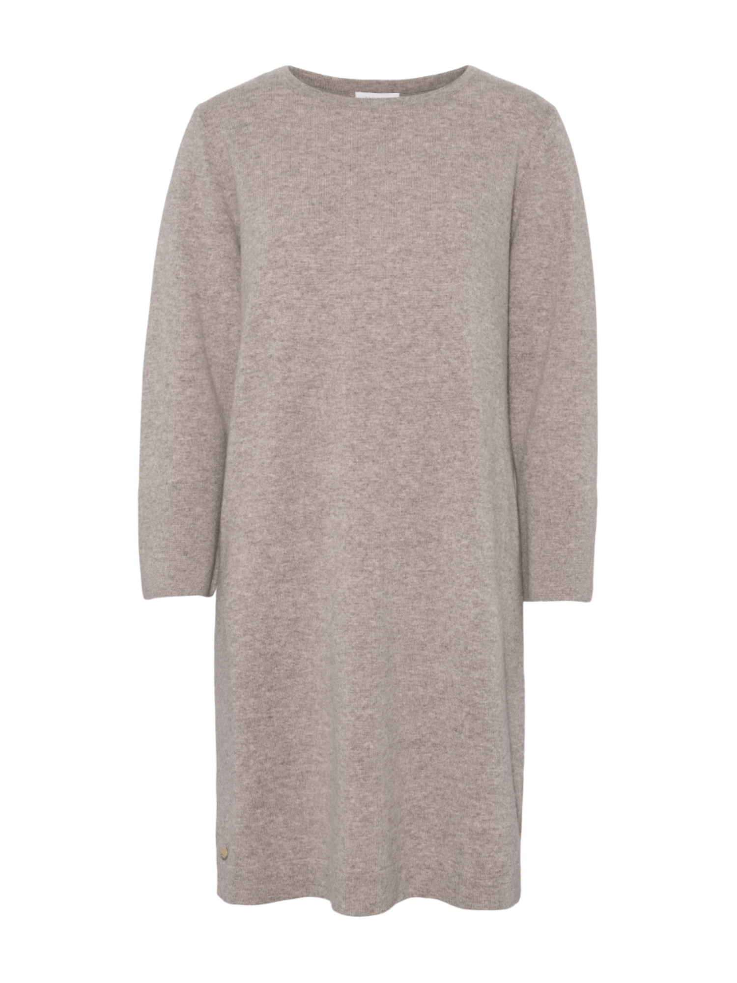 Maddie Round Neck Dress - Beige - at home
