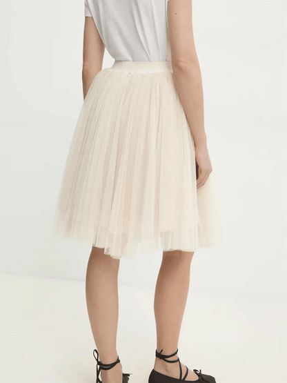 Mid - Length Tulle Tutu Skirt - Ecru - at home