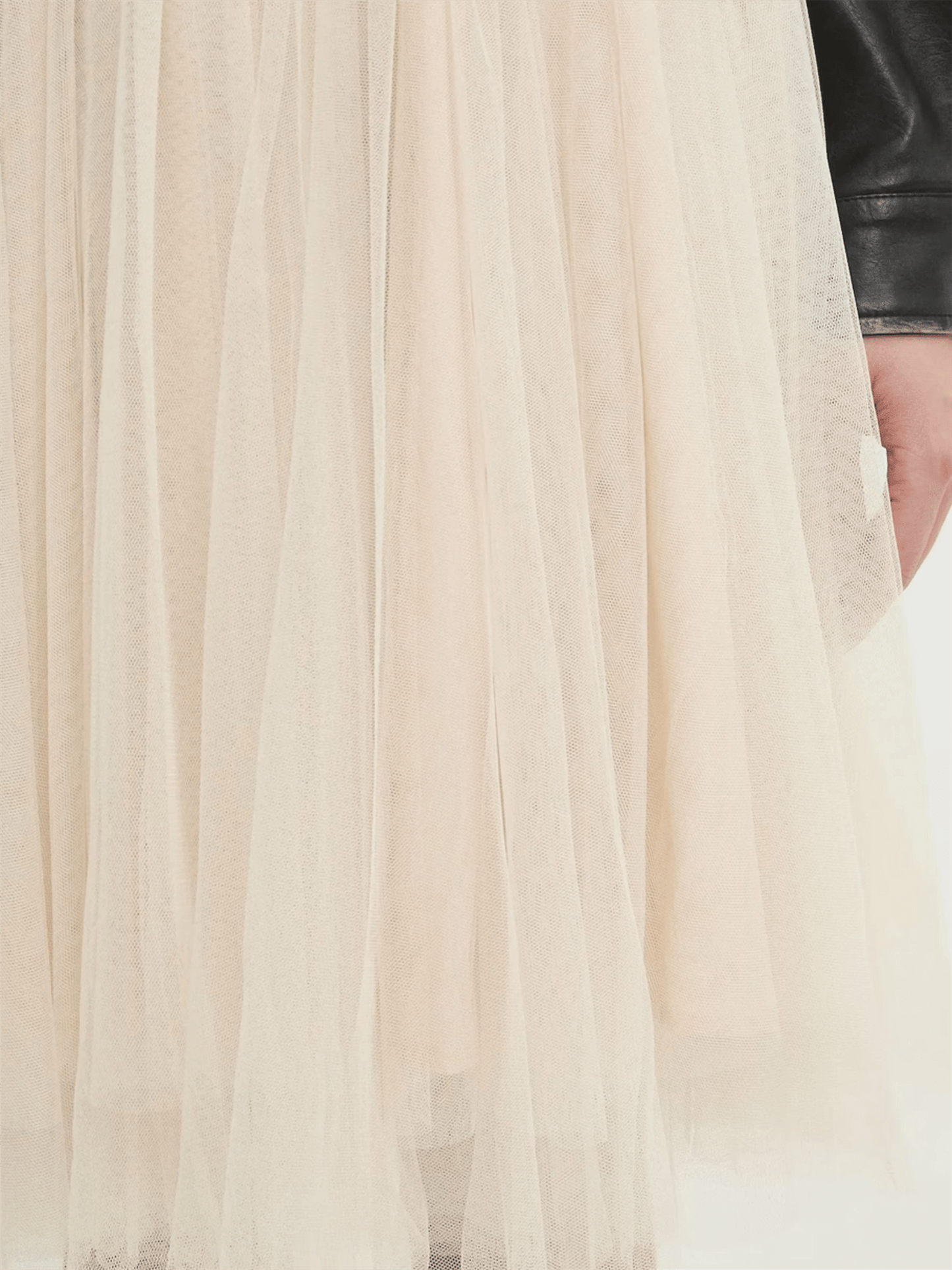 Mid - Length Tulle Tutu Skirt - Ecru - at home