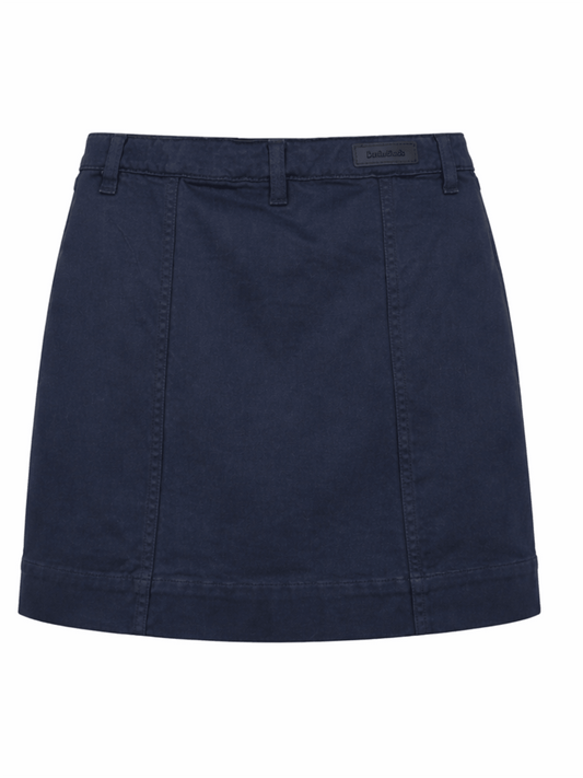 Monica Soft Drill Stretch Skirt - Navy - at home
