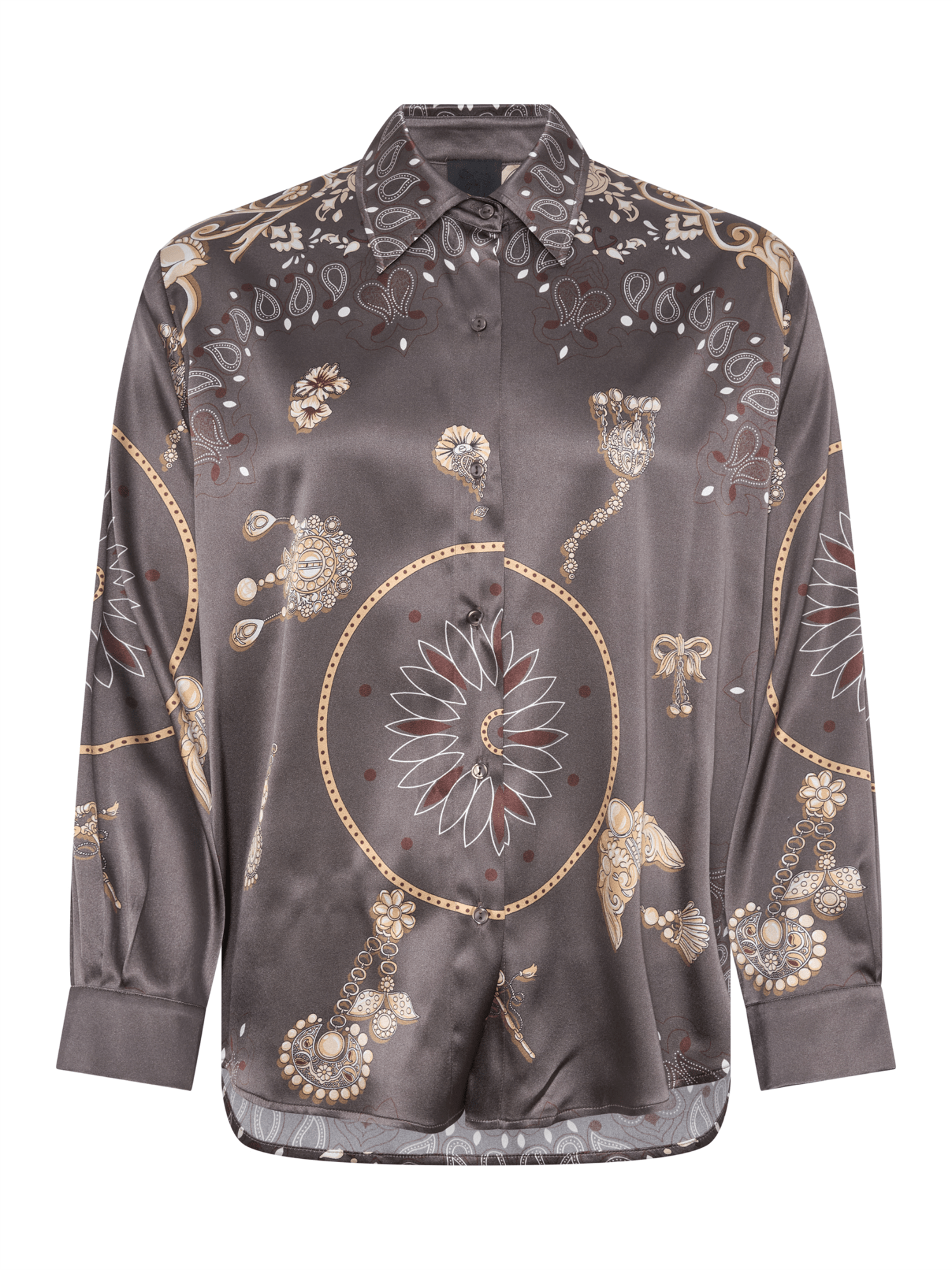 Oline Printed Blouse - Cappuchino - at home