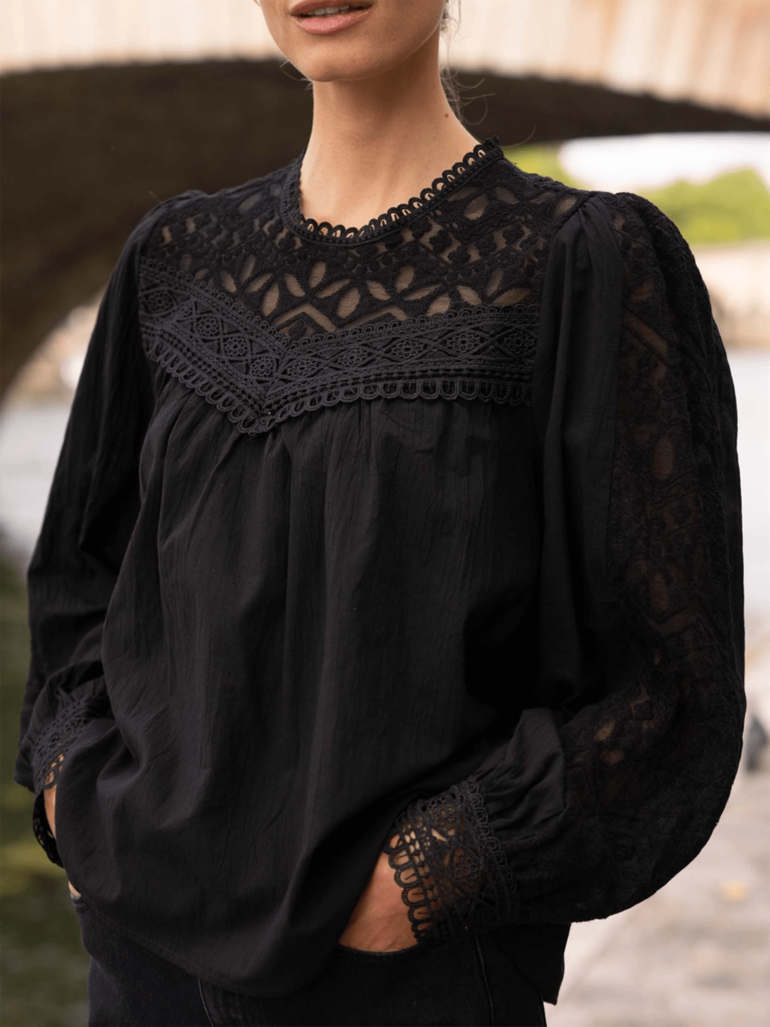 Philippa Blouse - Black - at home