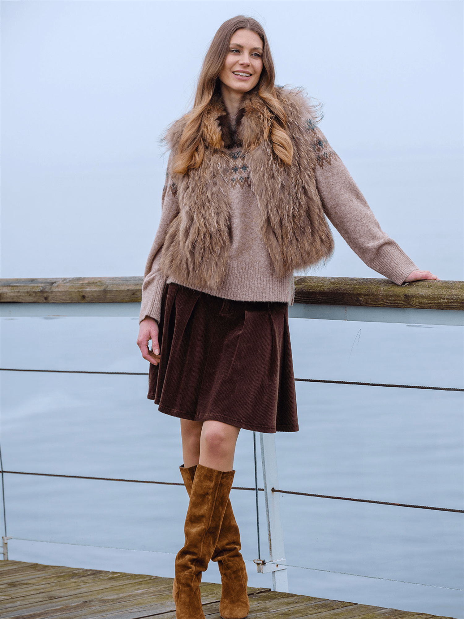 Picadilly Skirt - Brown - at home
