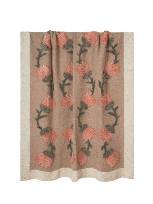 Pledd - Fane Aprikot 150x190 Boiled Wool - at home