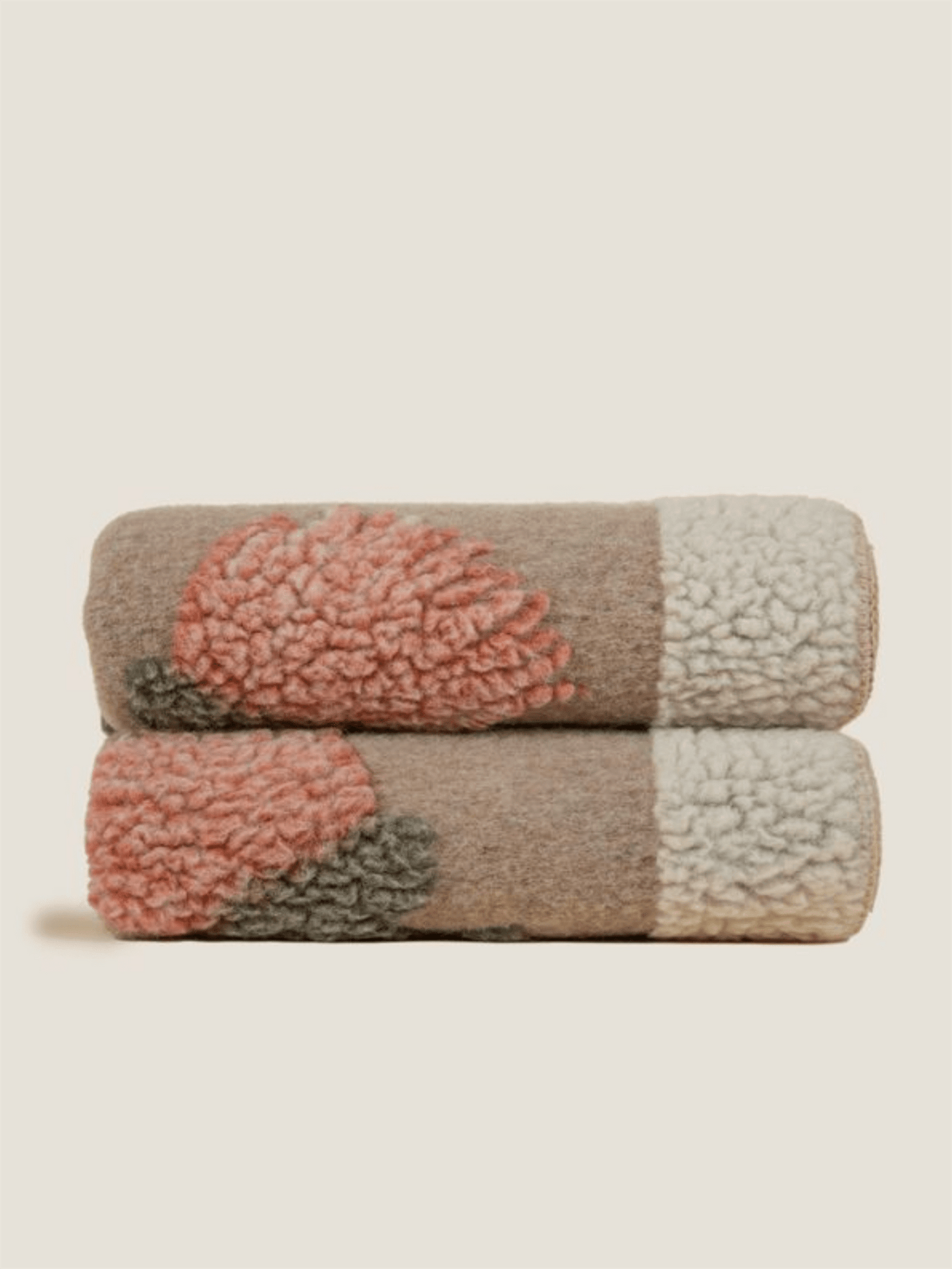 Pledd - Fane Aprikot 150x190 Boiled Wool - at home