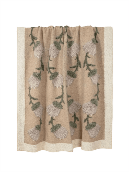 Pledd - Fane White 150x190 Boiled Wool - at home