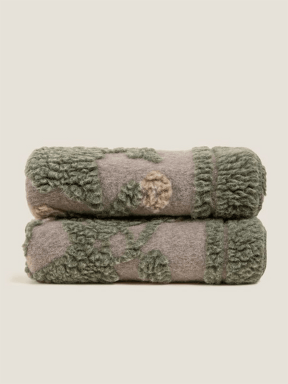 Pledd - Melodia Green 150x190 Boiled Wool - at home