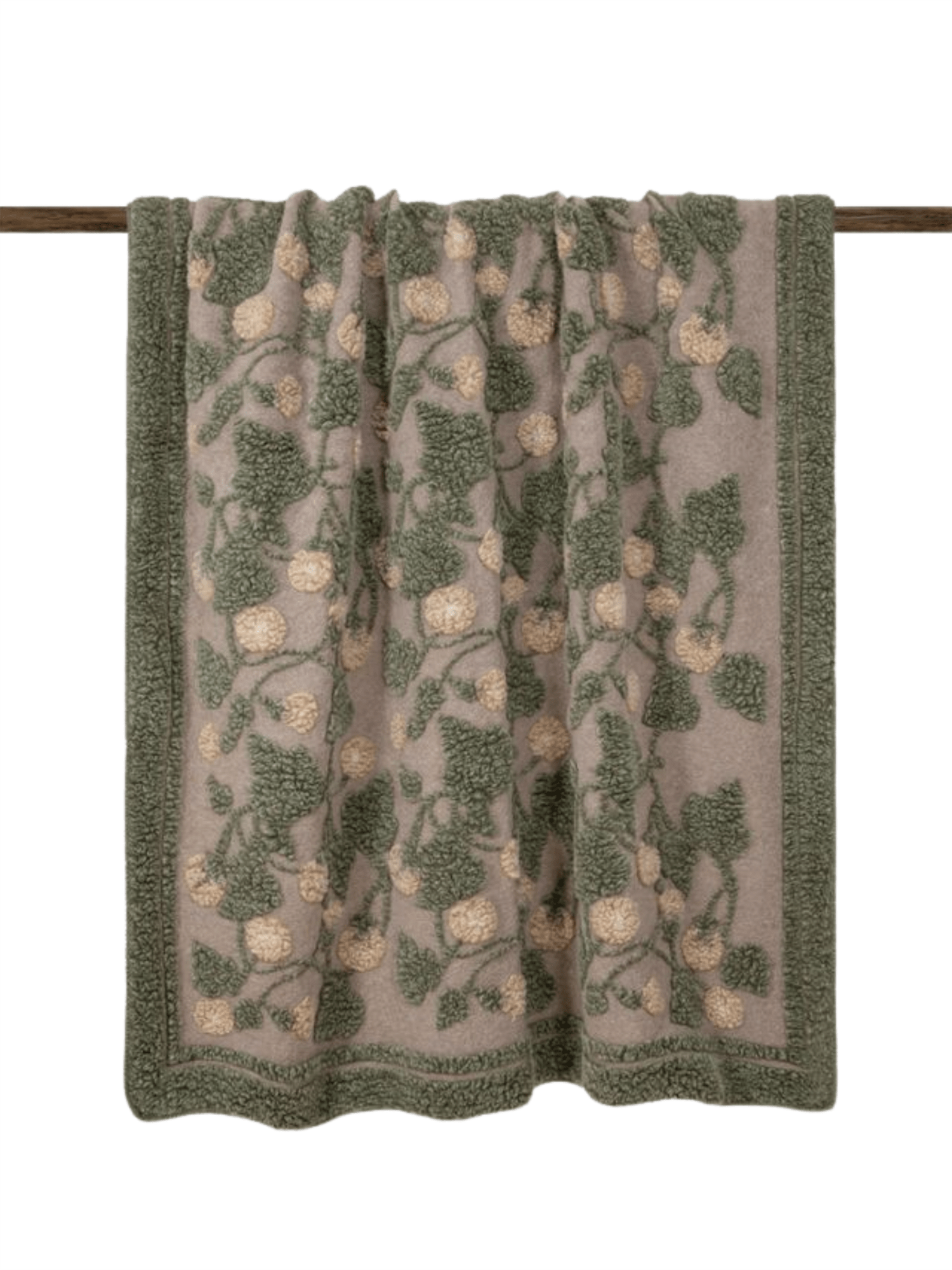 Pledd - Melodia Green 150x190 Boiled Wool - at home