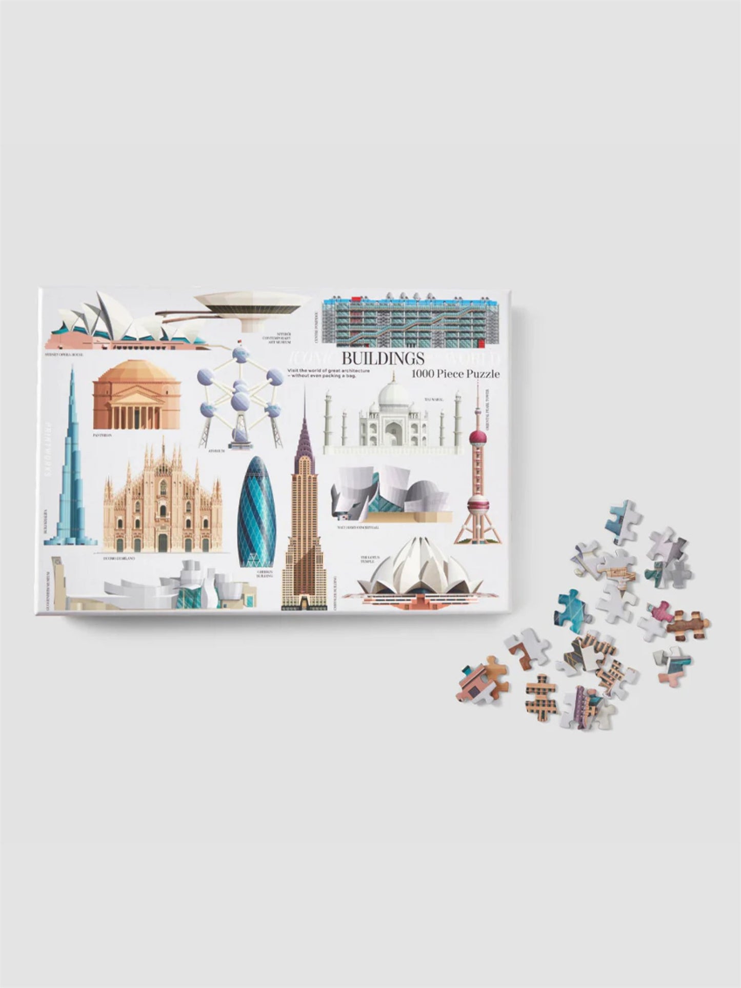 Puzzle 1000pcs - Iconic Buildings - at home