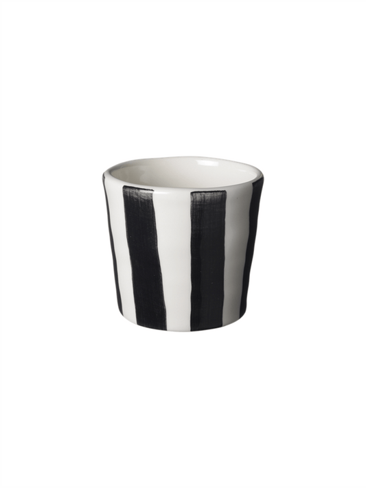 Rett Kopp Kaffe Capri - Black Vertical Stripes - at home