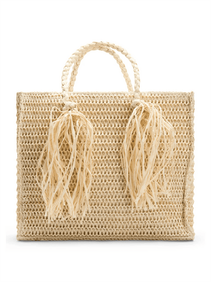 Rikke Straw Bag - Beige - at home