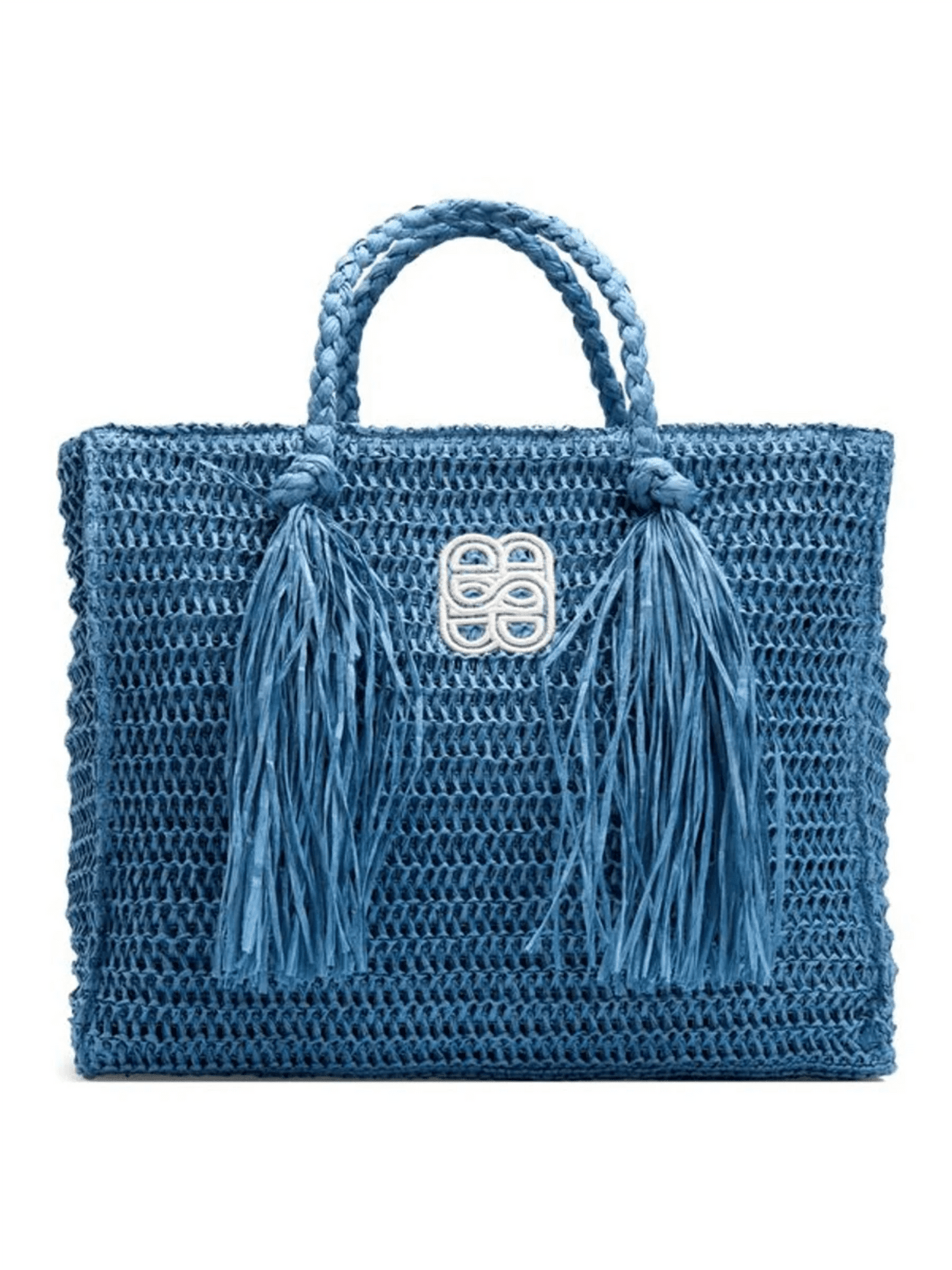 Rikke Straw Bag - Blue - at home