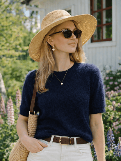 Sarah Pullover - Navy - at home