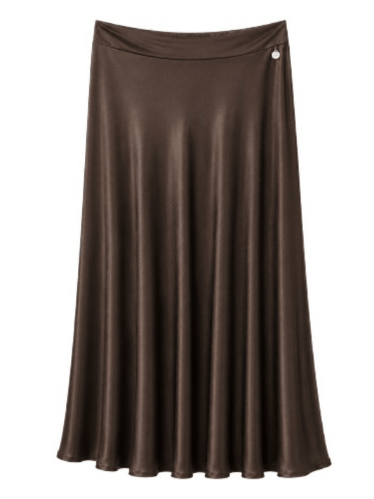 Satin Bias Cut Skirt - Moro - at home