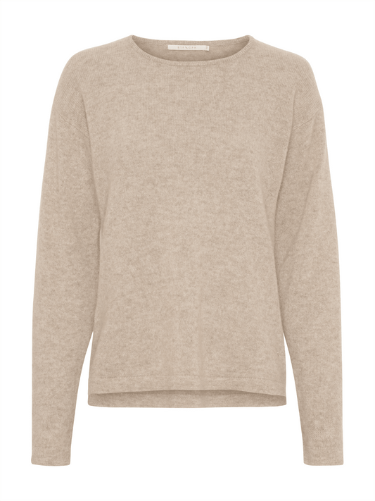 Selina Pure Cashmere Pullover - Nougat Melange - at home