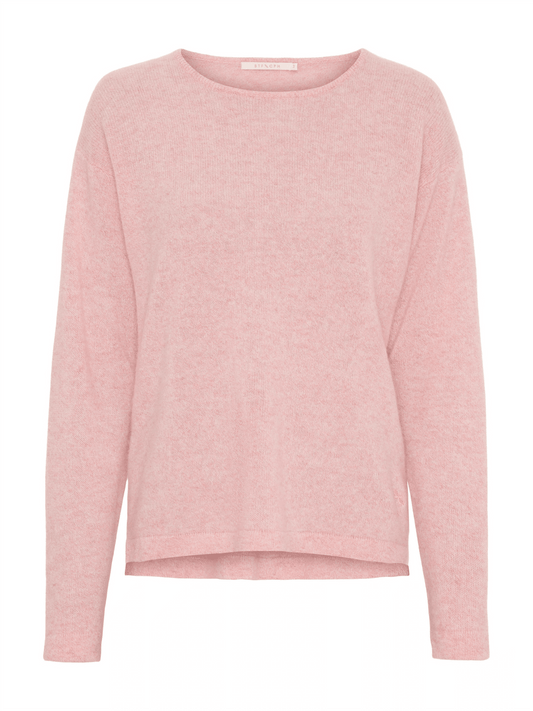 Selina Pure Cashmere Pullover - Quartz Pink Melange - at home