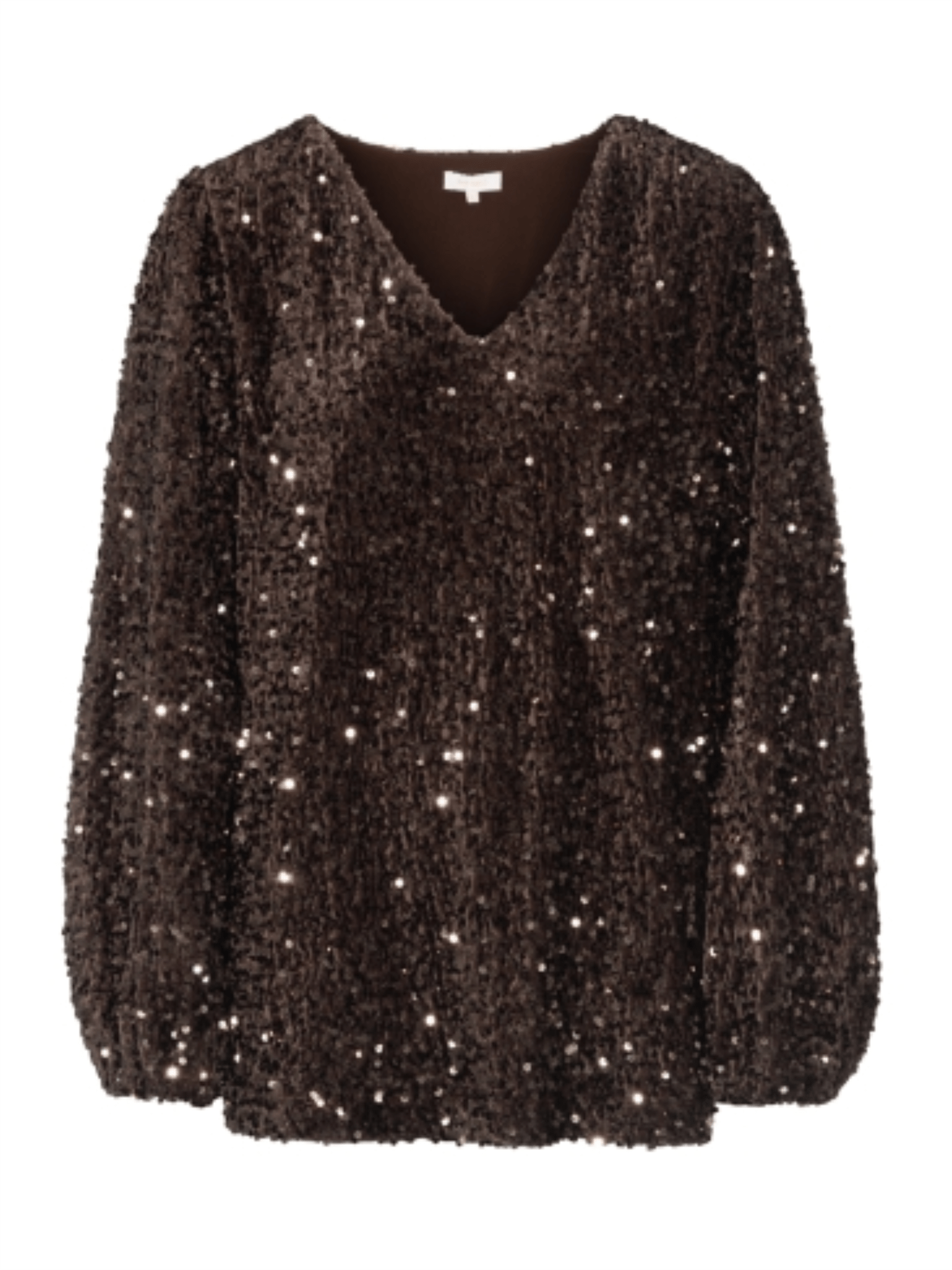 Sequin Blouse Longsleeve - Nougat - at home