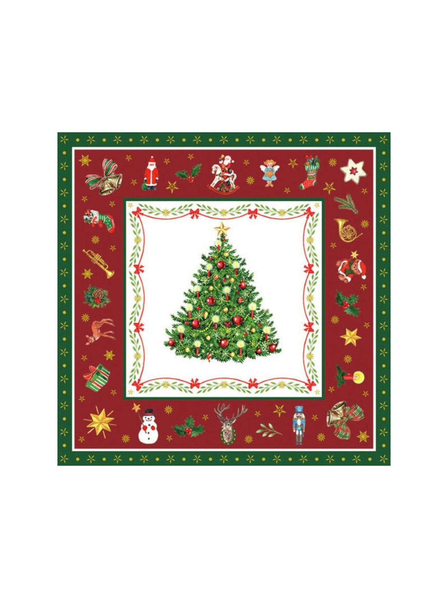 Servietter - Christmas Evergreen Red 33x33cm - at home