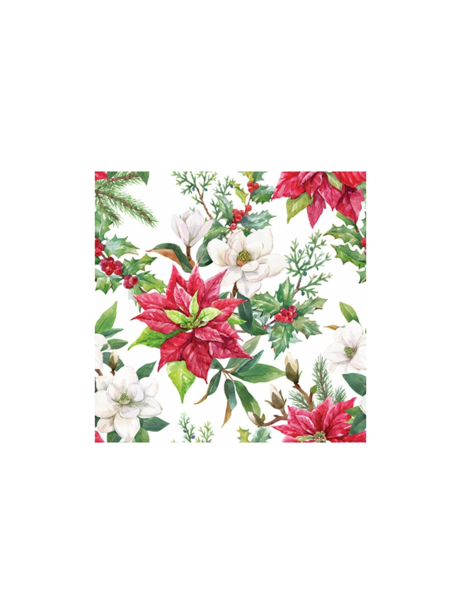 Servietter - Christmas Florals 25x25cm - at home