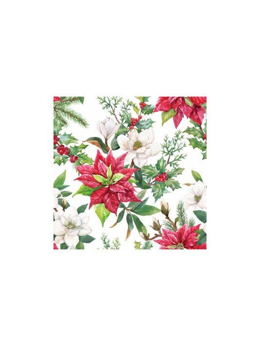 Servietter - Christmas Florals 25x25cm - at home