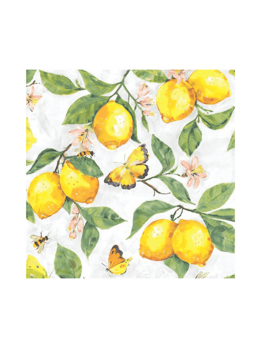 Servietter - Fresh Lemons White 33x33cm - at home