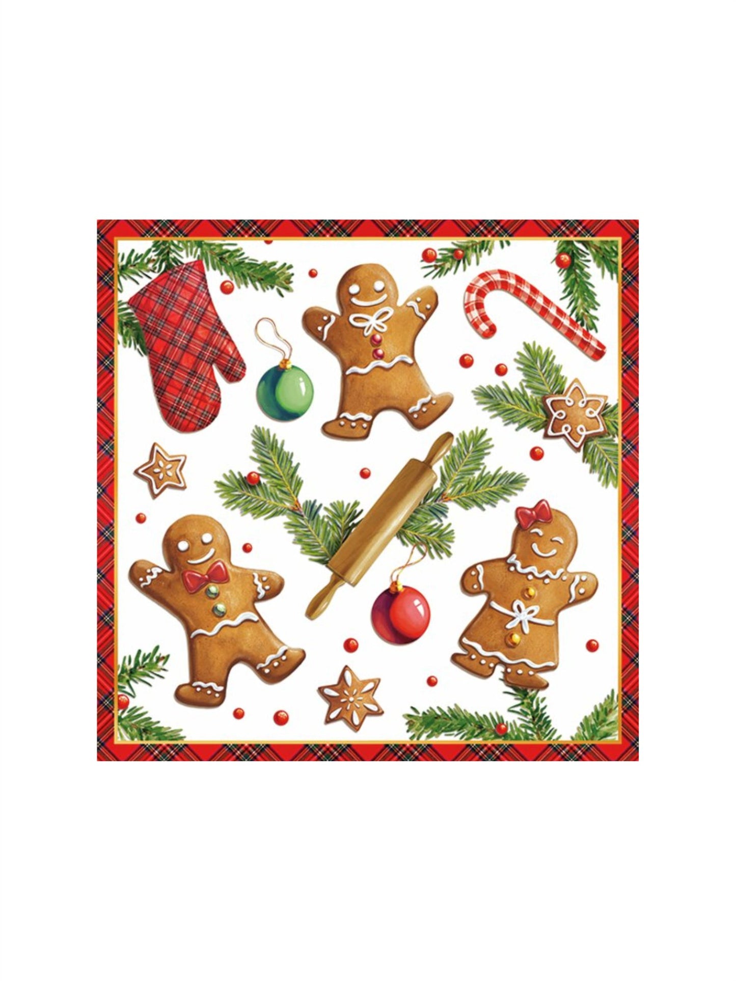 Servietter - Gingerbread Cookies 33x33cm - at home