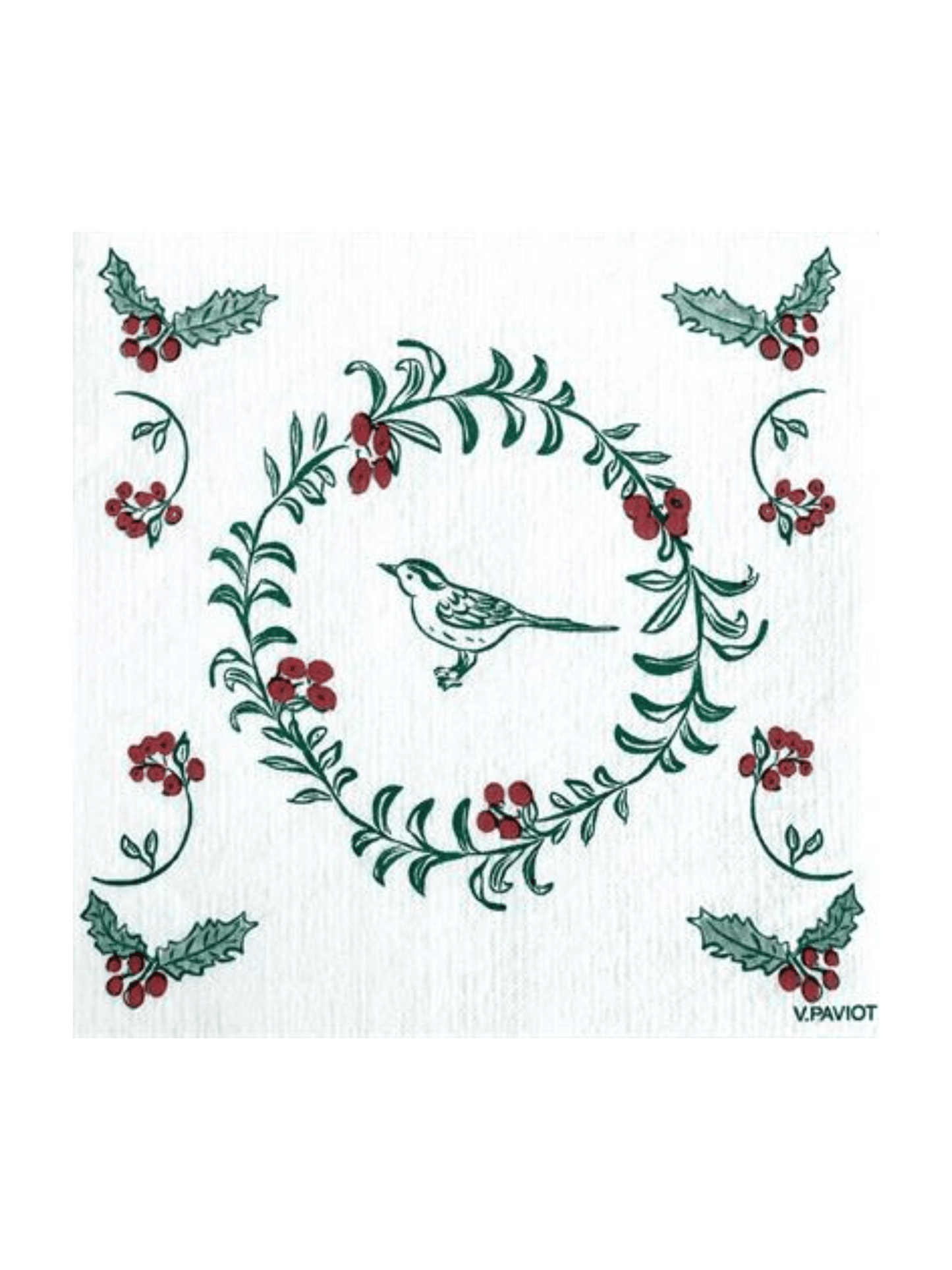 Servietter - Julefugler Hvit 25x25cm - at home