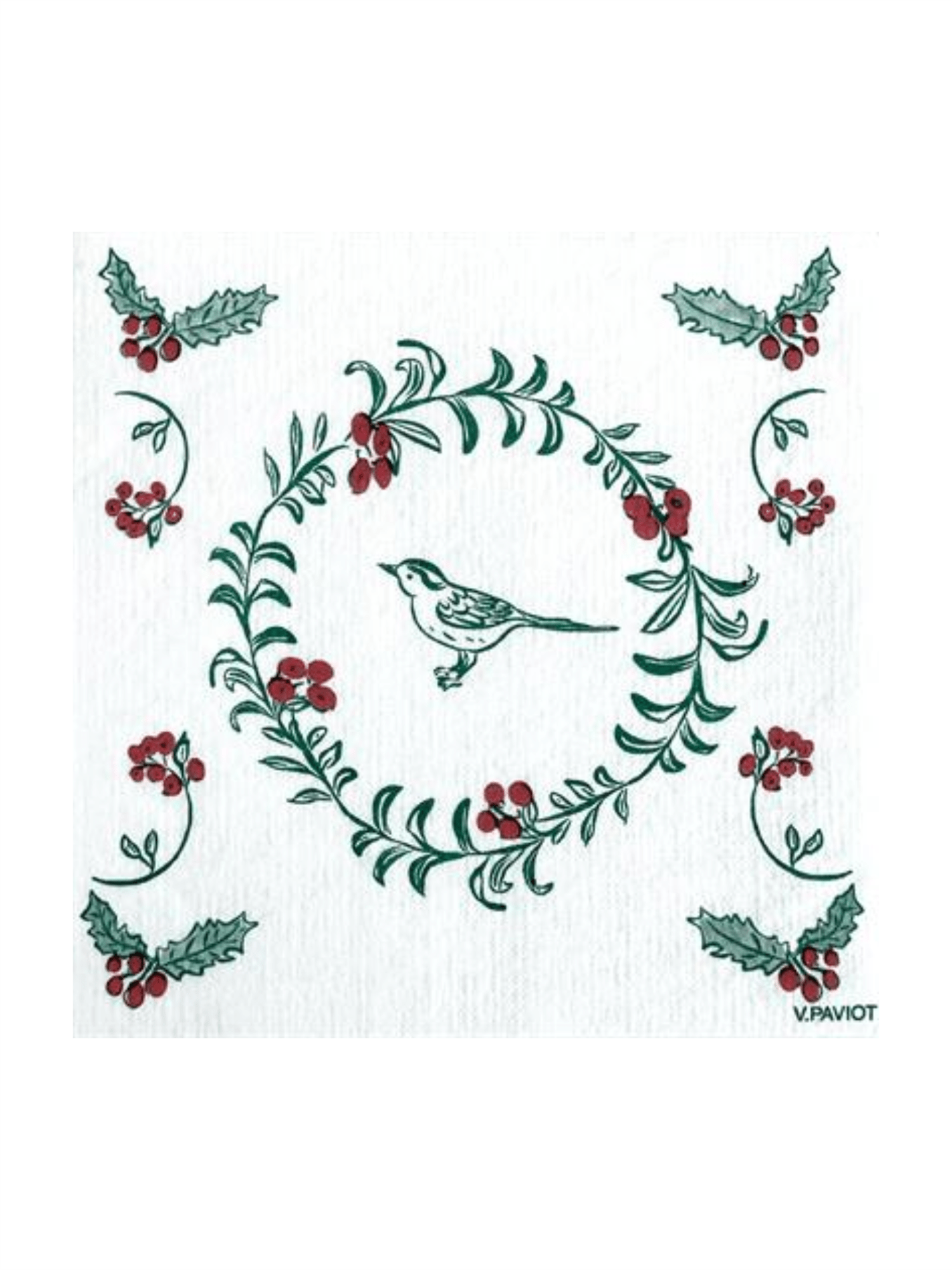 Servietter - Julefugler Hvit 25x25cm - at home