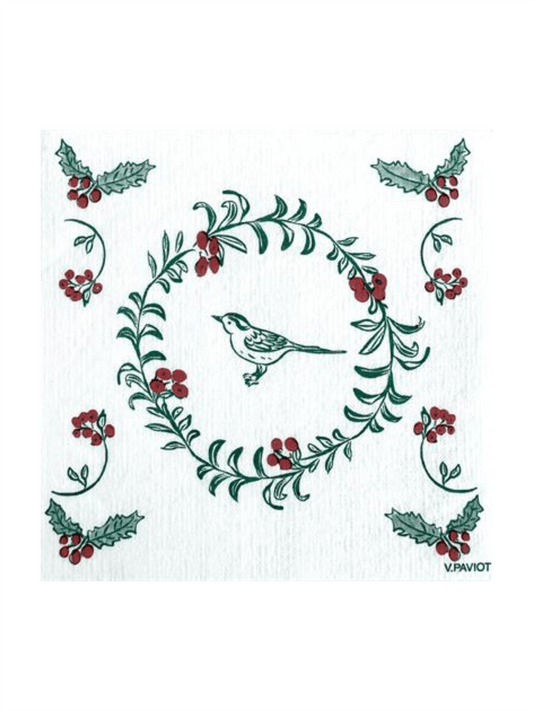 Servietter - Julefugler Hvit 25x25cm - at home
