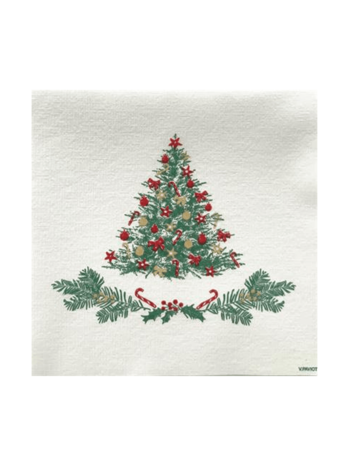 Servietter - Juletre Hvit 25x25cm - at home