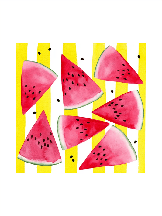 Servietter - Melon & Stripes 33x33cm - at home