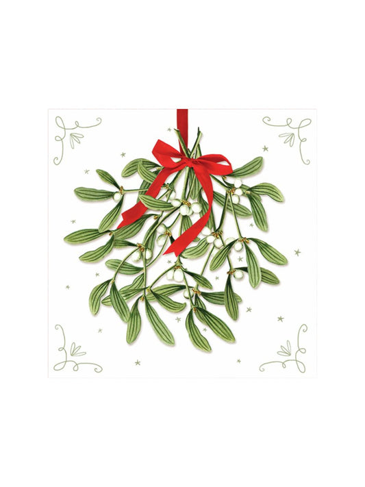 Servietter - Mistletoe With Bow 33x33cm - at home