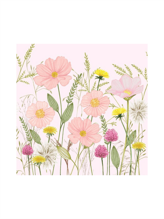 Servietter - Pastel Flowers Pink 33x33cm - at home