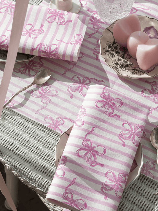 Servietter - Sløyfer Lyserosa 40x40cm - at home