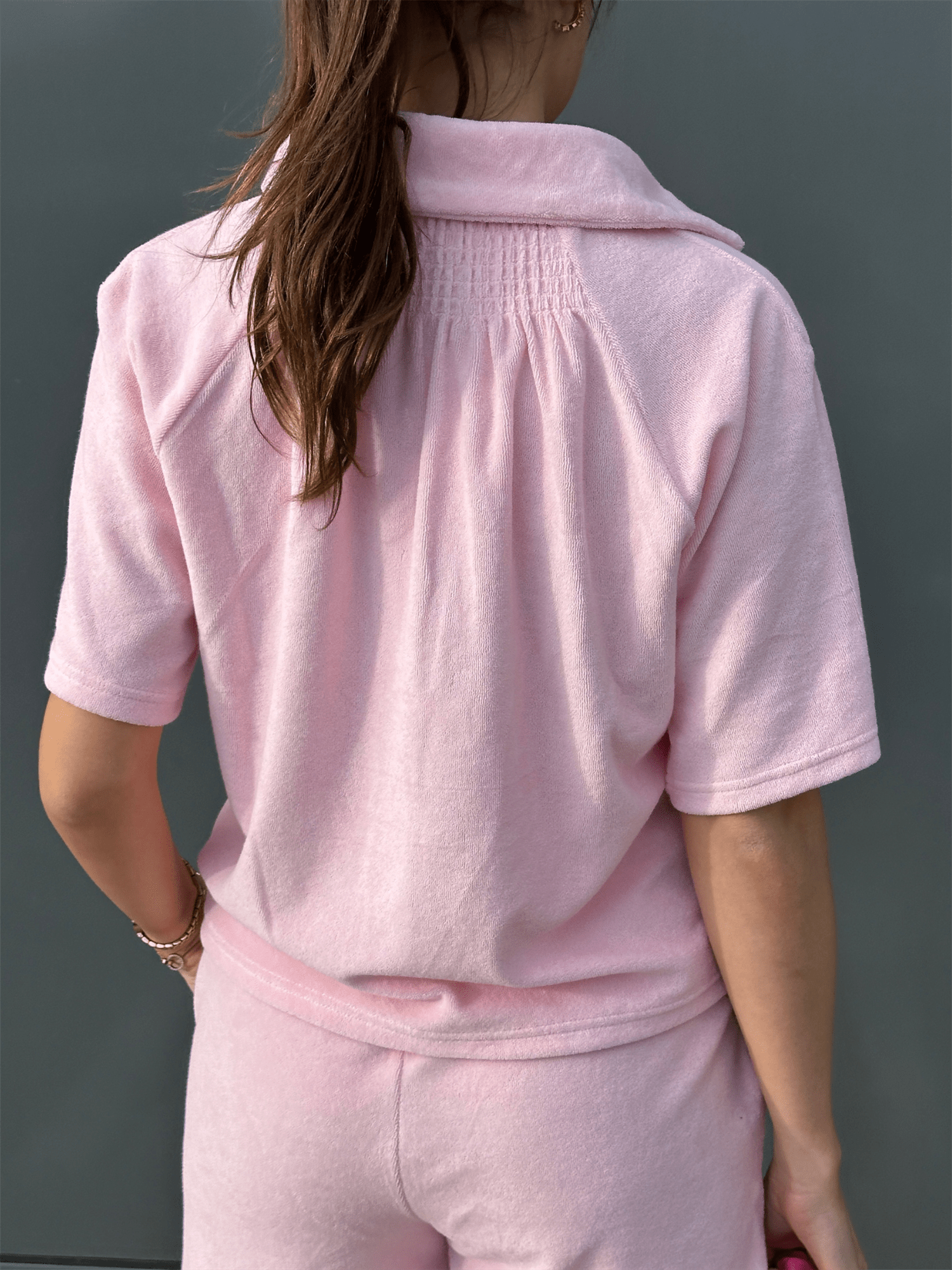 Shirt Smock Back - Light Pink - at home