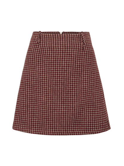 Skirt Check - Burgundy - at home