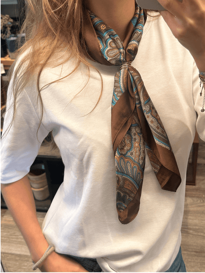 Skjerf 70x70cm - Brun - at home