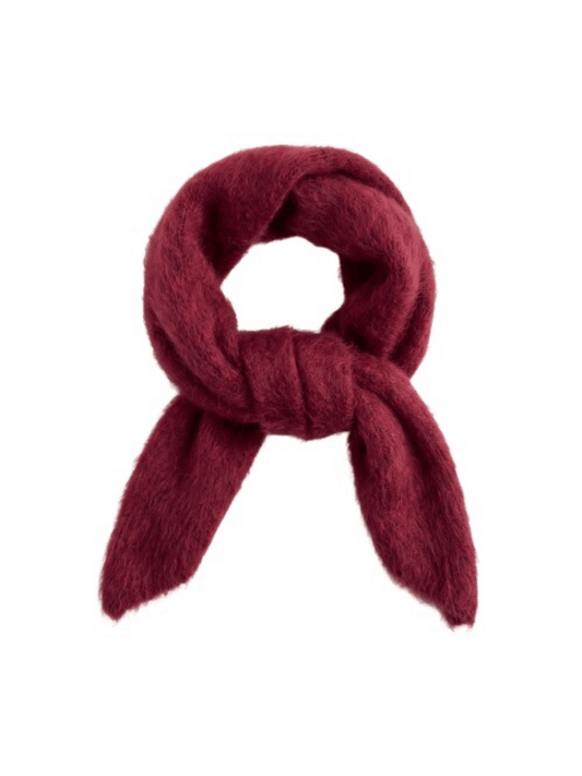 Small Scarf Brushed Cashmere - Bordeaux - at home