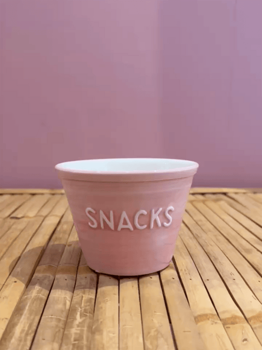 Snacksskål - Soft Pink M/Hvit Tekst - at home